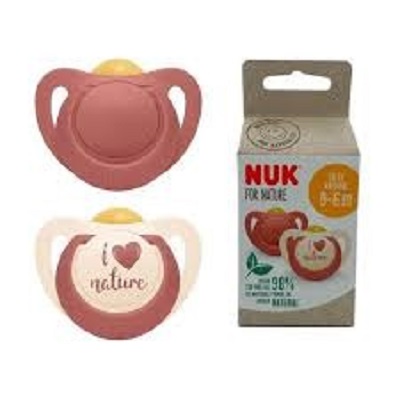 produto: KIT 2 CHUPETAS NUK FOR NATURE LATEX N1 ROSA 