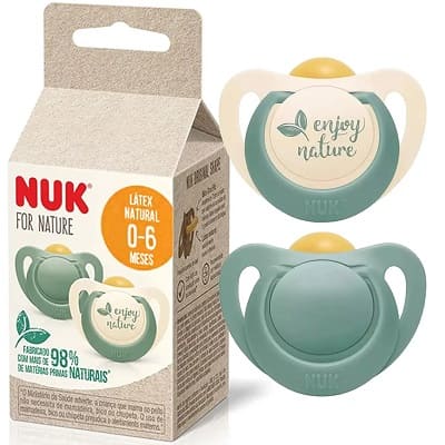 produto: KIT 2 CHUPETAS NUK FOR NATURE LATEX N2 AZUL 