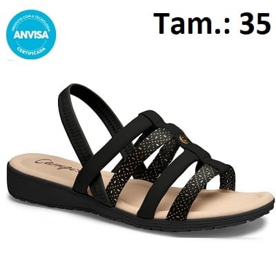 produto: SANDALIA CAMPESI CARE PRETO N35 PALMILHA ALOE VERA 
