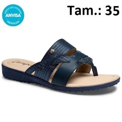 produto: SANDALIA CAMPESI CARE AZUL N35  PALMILHA ALOE VERA 
