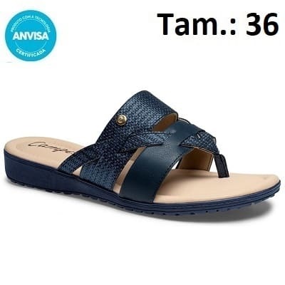 produto: SANDALIA CAMPESI CARE AZUL N36 PALMILHA ALOE VERA 
