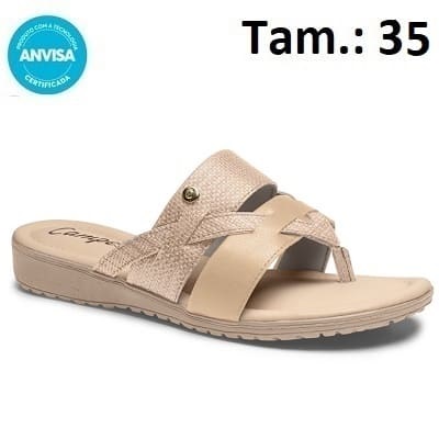 produto: SANDALIA CAMPESI CARE BEGE N35 PALMILHA ALOE VERA 