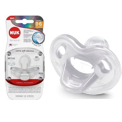 produto: CHUPETA NUK 100% SILICONE TRANSPARENTE S1 